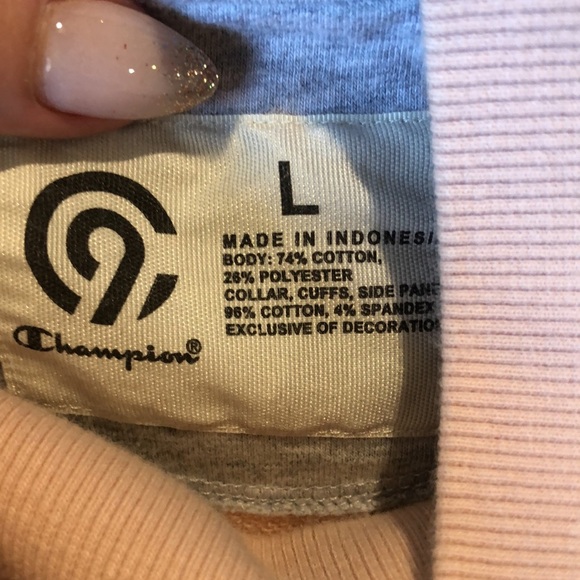 Champion Mock turtleneck extra long side slit tunic Sweatshirt dusty pink Size L - Picture 6 of 6